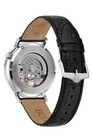 Bulova - Aerojet  Stainless Steel Black Leather Automatic Men s Watch 96a315 New