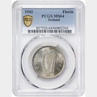 Ireland  1942 Florin  Pcgs Ms 64  109 000 Mintage 