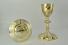 Antique Rare French Gilt Sterling Silver Chalice   Paten Hallmarked Late 19th C