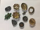 Vintage Estate Lot Of 11  Opal Blue Red Rhinestone Brooch Antique Pins Clip