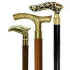 Lot Of 3  Vintage Antique Walking Cane Wooden Stick Solid Brass Head Handle Gift