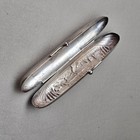 Antique Silver Cheroot Cigar Case 1880   1910 Embossed Hunting Scene