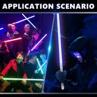 Ydd Star Wars Lightsaber Fx Heavy Dueling Metal Hilt Recharge Blue Light Cosplay