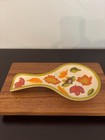 Temptations Seasonal Fall Leaves Ceramic Spoon Utensil Rest Holder