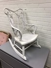 Antique Vtg Victorian Child   s Children   s Wicker Rocker Ornate White Beauty 