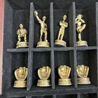 Merkury Gaming Baseball Chess Set Pewter Pieces Vintage 2003 Gameboard With Box