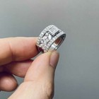 3ct Princess Cut Diamond Lab-created Engagement Wedding Ring 14k White Gold Over