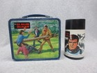 1974 Six Million Dollar Man  Log Variety  Tv Lunchbox   Thermos Condition 7 5
