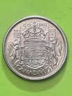 1957 Canadian Half Dollar Canada 50 Cent 0 800 Silver Ag   Queen Elizabeth Ii