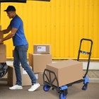 Blue 4 Wheels Portable Foldable 150kg 2-in-1 Luggage Trolley Cart