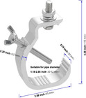 8 Pack Stage Lights Truss Clamp  Aluminum Alloy C-clamp  Heavy Duty For Dj Par s