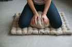 Meditation Set Zafu   Zabuton Buckwheat Hulls Meditation Pillow Cushion Linen 