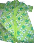 Vtg Cover Up 70s Open Kimono Top Swim Pop Floral Daisy Neon Green White Sears M