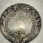 Sterling Silver  Hand Mirror Antique Repousse  Monogrammed Stamped Sterling