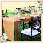 Bencailor 24 Pc Champagne Satin Table Runner 12x108  Wedding Party Decor Bulk