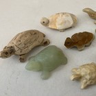 Lot Of 12 Carved painted Stone Turtle Figurines