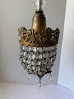 Vintage Brass   Crystal Ceiling Fixture