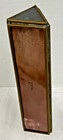 Vintage Triangular Prism Purple Brown Stained Glass Brass Kaleidoscope 7 1 8 