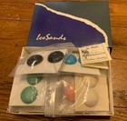 Lee Sands Vtg  9 Pair Earrings Multi-colored Stud Pierced Earrings Box Set
