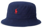 Nwt Polo Ralph Lauren Red Plaid solid Navy Reversible Bucket Hat Men S m Pony