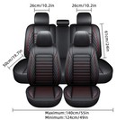 Universal Leather Car Seat Covers Protector 5-seats Full Set Front Rear Cushion