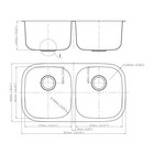 Dakota Genesis 50 50 Double Bowl 16g Kitchen Sink Stainless Steel  Gsr-16-5050