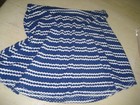 New  68 Women S 4-6 Royal Blue White Knit Stripe Aqua Brand Flare Mini Skirt Usa