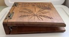 Vintage Wooden Carved Memories Photo Album Scrapbook 3 Binder