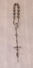11 Bead Rosary Travel Size Silver Rose Crucifix Medal Palm Size Car Mirror Mary