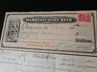2 Cashed Checks  Markesan Wi St  Bank 1900 security Trust Co  Wilmington De 1930