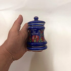 Vintage Hungarian Cobalt Blue Porcelain Paprika Spice Jar Lidded Hungary Ml Mark