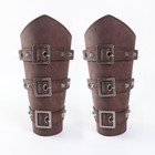Medieval Armor Style Men Arm Bracer Lace Up Viking Pirate Knight Gauntlet