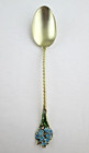 Gorham Sterling Silver Gilt   Enamel Flowers Demitasse Spoon Pattern   h 808