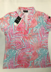 Yatta Woman s Golf Performance Tropical Pinks   Summer Canvas Polo Shirt Size L