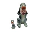 Vintage Ceramic Basset Hound Dog Figurines Set Japan Green Black