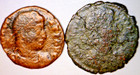  lot Of 2  Ancient Roman Imperial Bronze Coins  Nice Details