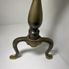 Vtg Brass Andirons Fireplace Fire Dogs Boho French Mcm 16   