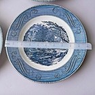 Currier   Ives Blue By Royal China Usa - 1960s Plates   Bowls - Great Condition