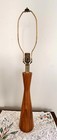 Vintage Mid-century Teak Table Lamp Sculptural Hourglass Form Danish Modern