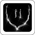 Silver Rhinestone Wedding Jewelry Set Necklace Earrings Prom Bridal