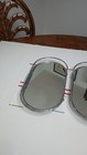 Vtg Mcm Oval Chrome Mirror Vanity Trays Hollywood Regency    Lot Of 2   