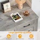 Farmhouse 47  Executive Desk computer Desk With File Drawer And Charging Station