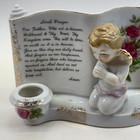 Vintage Ceramic Lord   s Prayer Candle Holder Planter Praying Angel