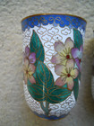 2  Chinese Cloisonne 3  Tumbler Cups   Nice 