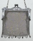 Vintage 1920   s Wesco German Silver Mesh Purse-strap Kiss Lock