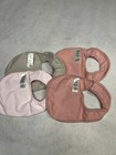 Lot Of 4 Carters Baby Girl Pink   White Bibs Nwot