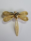 Dragonfly Lapel Pin Gold Color Metal 