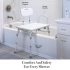 Adjustable Height Transfer Bench - Bathtub Shower Chair  400 Lbs Capacity  White