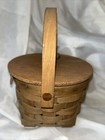 Vtg Longaberger 1982  Basket With Lid Movable Handle Handmade In The Usa