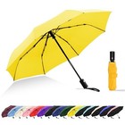 Windproof Travel Umbrella  Automatic Compact Folding Umbrella  Small Yellow